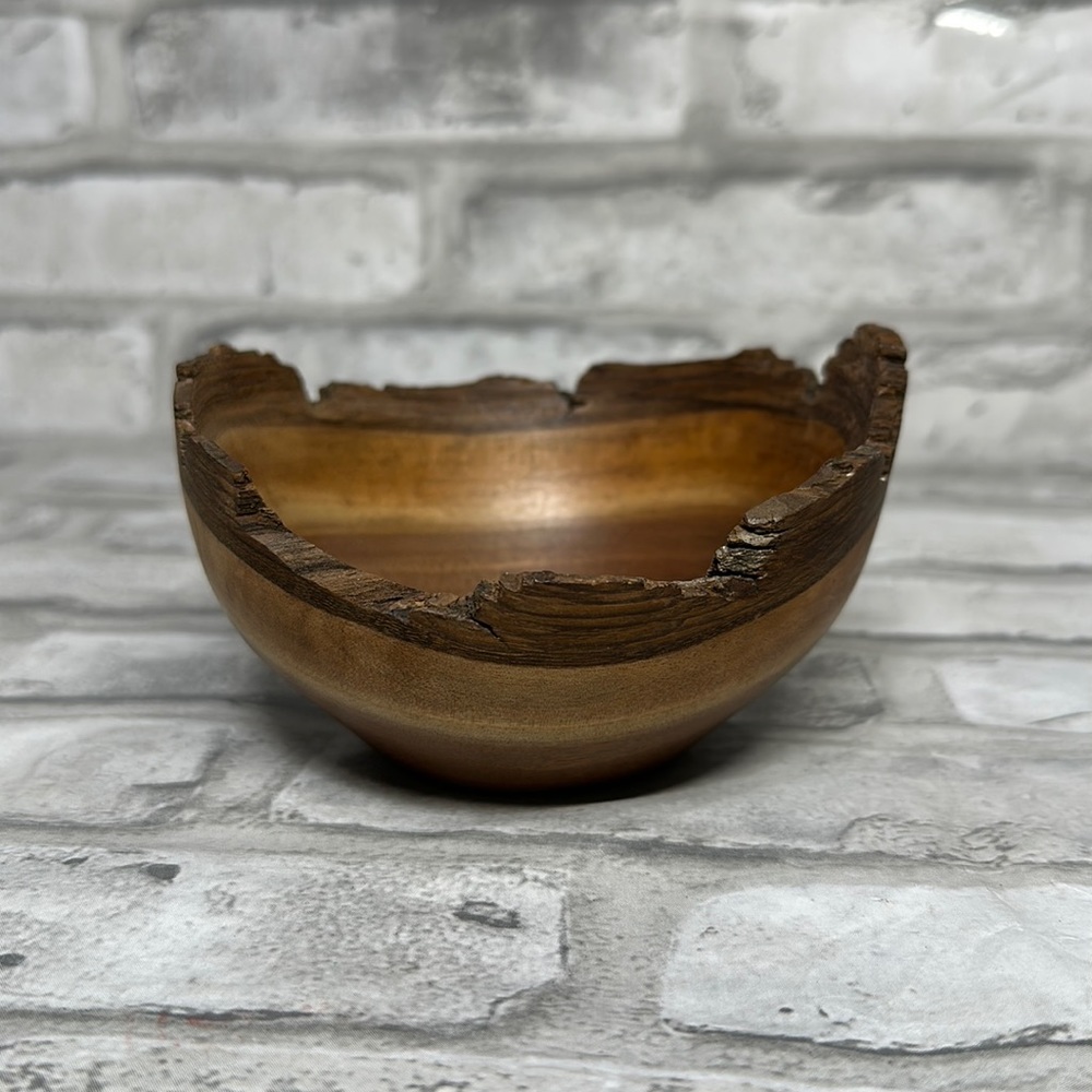 Mini live edge wooden bowl